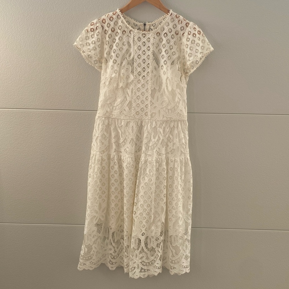 Parker Lace White Dress - M